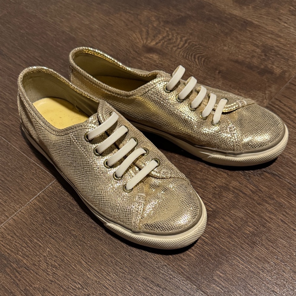Leather Gold Women's Sneakers